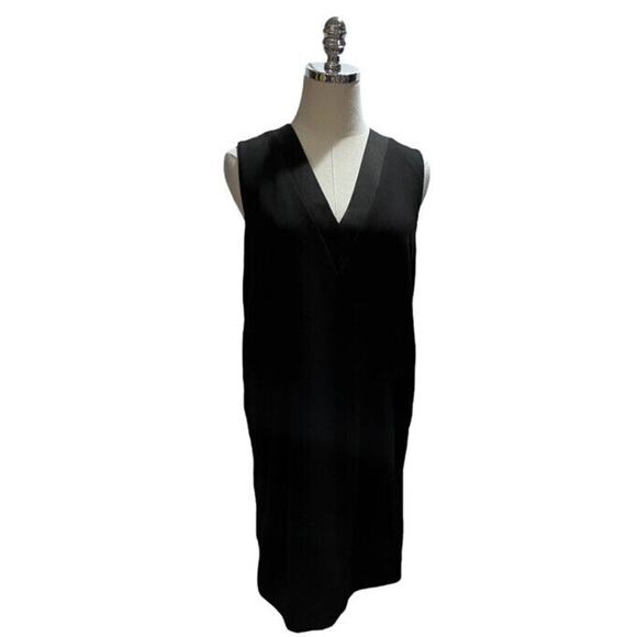 Rag & Bone Women's V-Neck Phoebe Shift Dress Pockets Sz 6 Little Black dress - Picture 2 of 8